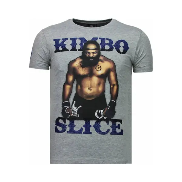 Local Fanatic Kimbo Slice - Rhinestone T-shirt - Grijs thumbnail