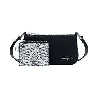 Desigual Schoudertas Delta Leda Black Snake Mone Mariona Crossbody Bag Black Zwart
