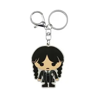 Karactermania Wednesday Chibi-Brand Keychain, Black, 6.2 X 4.9 Cm