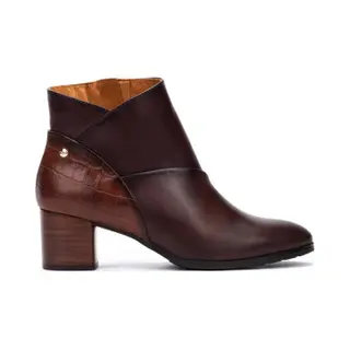 Pikolinosvoor Vrouwen. W1Z-8575C1 Calafat Donkerbruine Leren Enkellaarsjes (40), Leer, 5 Tot 8 Cm, Ritssluiting, Casual