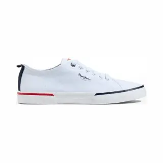Pepe Jeans Für Herren. PMS30811 Turnschuhe Kenton Smart 22 Weiß (43), Stoff, Wohnung, Schnürsenkel, Lässig, Nachhaltig
