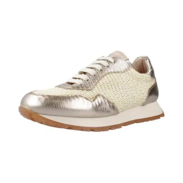 Hispanitas Für Damen. RHV254045 Leder Turnschuhe Kansas Beige (36), Wohnung, Schnürsenkel, Lässig thumbnail
