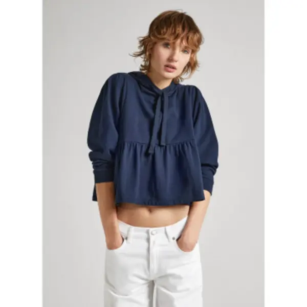 Pepe Jeans For Woman. PL581429 Jordan Sweatshirt Navy (Xs/S), Casual, Cotton, Long Sleeve, Sustainable thumbnail