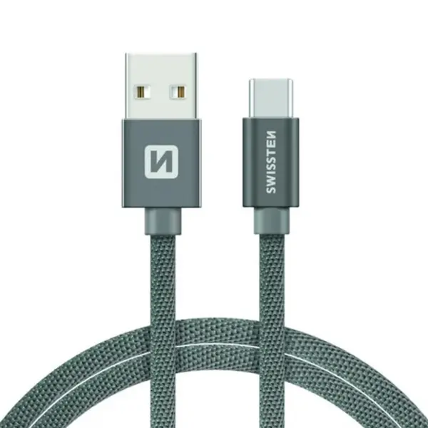 Swissten 71521202 Usb Kabel 1,2 m Usb A Usb C Grau thumbnail