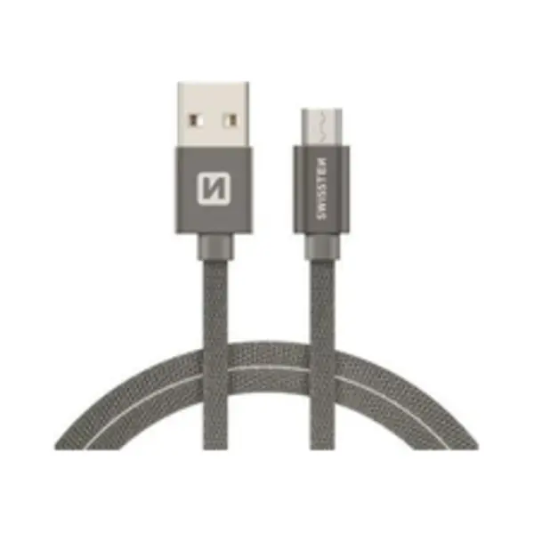 Swissten 71522202 Usb-kabel Usb 2.0 1,2 m Usb A Micro-Usb B Grijs thumbnail