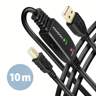 Axagon Adr-210B Usb 2.0 A-M -> B-M active connecting/repeater cable 10m - Kabel - Digital/Daten Usb Kabel Usb A Usb B Schwarz