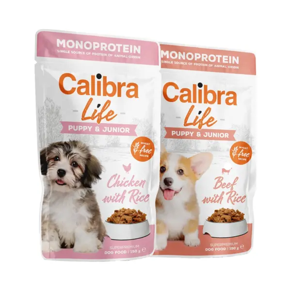 Calibra Dog Life Puppy & Junior Nassfutter -Huhn - 10 X 150 G thumbnail