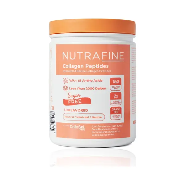 Nutrafine Kollagenpulver Rinder – Hydrolysiertes Kollagen Peptide – 100% Natürlich Colagen Typ 1 & 3– 300 Gramm thumbnail