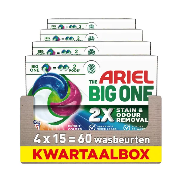 Ariel 3in1 Wasmiddel Pods The Big One Color - 4 X 15 Stuks thumbnail