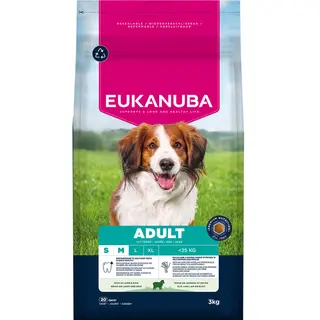 Eukanuba Premium Nutrition Adult Small & Medium Breed Lamb & Rice - Economy Pack, 2 X 3kg (Verpakking van 2)