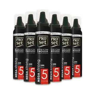 6x Proset Haarmousse Mega Sterk 250 Ml