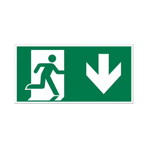 Pickup Vluchtweg - Naar Beneden - Conform Nen-En-Iso 7010 Bord 30x15 Cm thumbnail