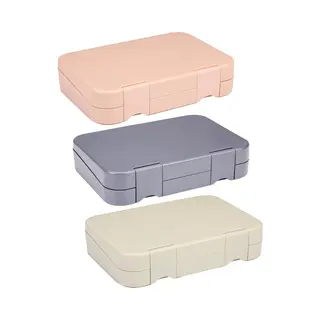 Alpina Lunchbox Met Vakjes - 21 X 15 X 4, 5 Cm - Roze Grijs Of Beige - Vaatwasserbestendig - Kind/ Volwassene - Uitneembaar Compartiment - Kunsstof
