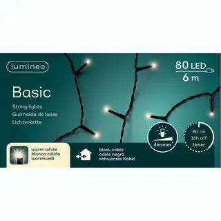 Basic Rice Lights 80led 6m Warm White | Lumineo 494246