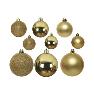 Decoris Kerstballen - 30x St - Goud - 4, 5 En 6 Cm - Kunststof - Kerstversiering