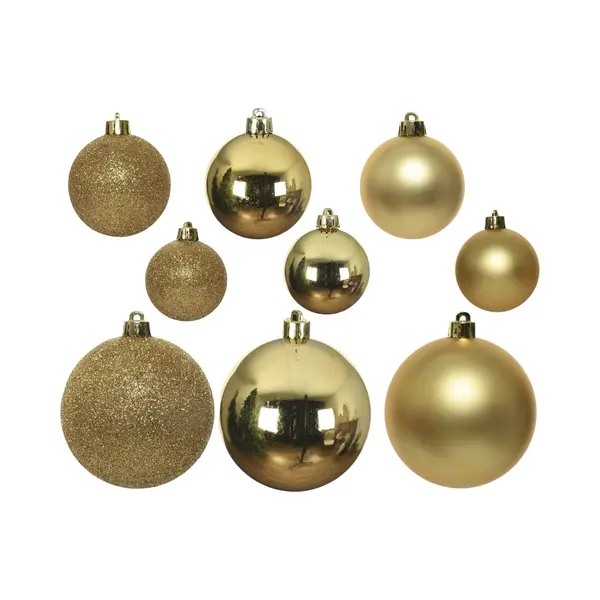 Decoris Kerstballen - 30x St - Goud - 4, 5 En 6 Cm - Kunststof - Kerstversiering thumbnail