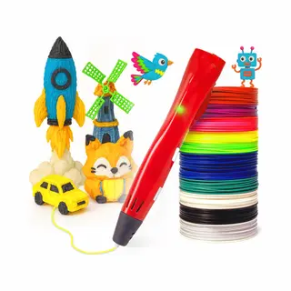 3D&Print 3D Pen Starterspakket Xxl - Teken In De Lucht - 5x Sjablonen En 10x Pla Filament Van 1.75 Mm - Tekenset - Leren Tekenen - Diy Knutselen -