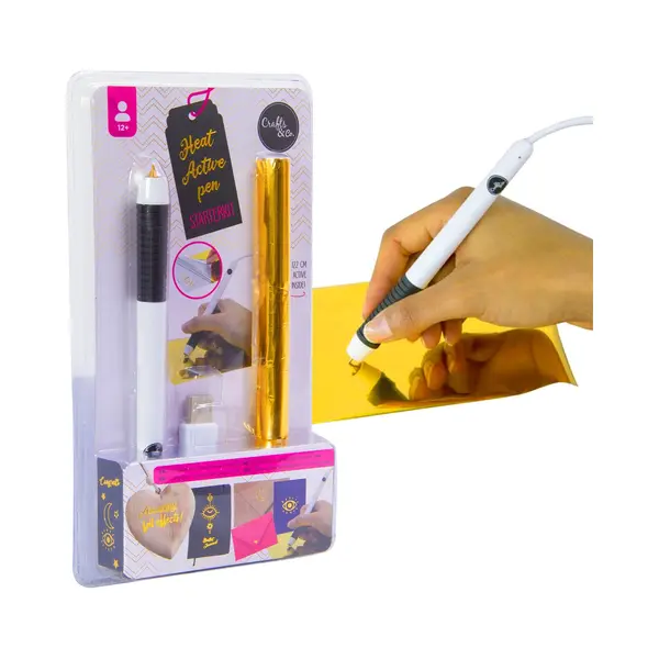 Crafts&Co® Heißfolienstift Starter-Set Mit Usb-Anschluss | Heißfolien-Stift Inkl. Goldfolie | Hot Foil Pen Für Kartenbasteln, Scrapbooking & thumbnail