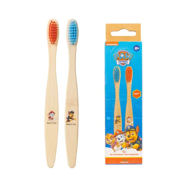 Optismile Paw Patrol Tandenborstel Van Bamboe 2 Stuks - Tandverzorging Voor Peuter En Kind - Vanaf 3 Jaar - Rood En Blauw thumbnail