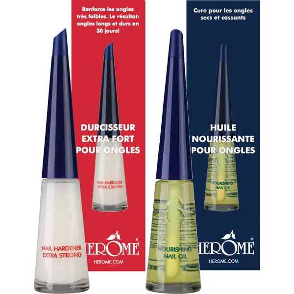 Herome - Combi-pack Extra Sterke Verharder Voor Nagels En Voedende Olie Voor Nagels (Nail Hardener Extra Strong & Nourishing Nail Oil) - 2 X 10 Ml thumbnail