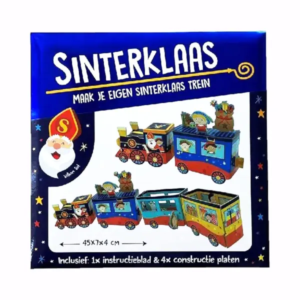 Basic Sinterklaas - Maak Je Eigen Trein - Knutselplezier - Blauw thumbnail