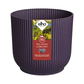 Elho The Winery Collection 22 - Plant Pot Indoor - 100% Recycled Plastic - Ø 22.0 X H 20.2 Cm - Purple/Deep Purple