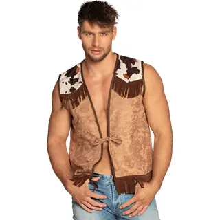 Boland - Weste Cowboy, Für Erwachsene, Wilder Westen, Sheriff, Cowboyhemd, Shirt, Oberteil, Kostüm, Mottoparty, Karneval