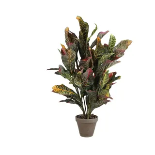 Mica Decorations - Croton Kunstplant In Bloempot Stan - H73 X Ø40 Cm - Bont