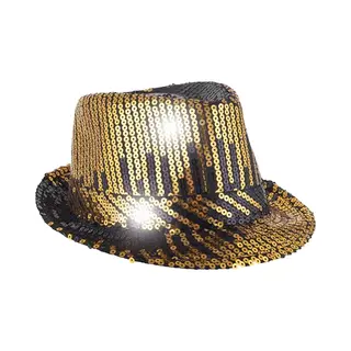 Funny Fashion Carnaval Verkleed Hoedje Voor Diverse Thema's - Goud Glitter - Zwart Verloop - Volwassenen