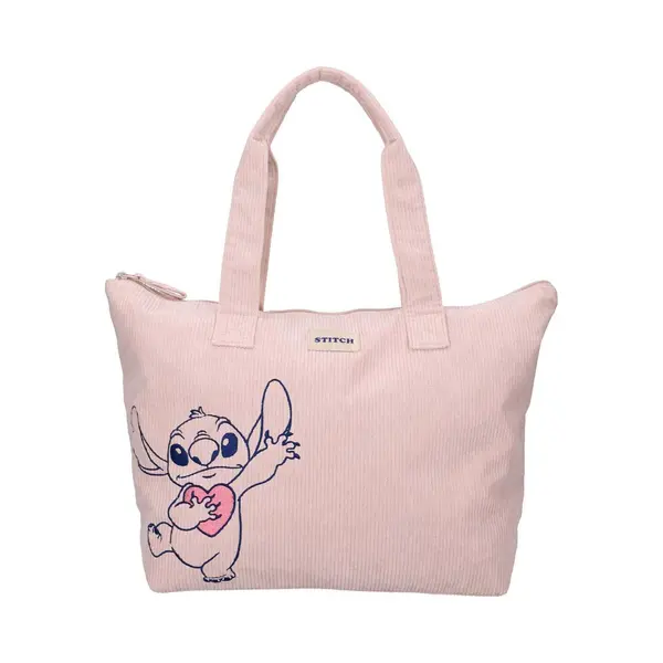 Vadobag Disney Lilo E Stitch Obsessed - Große Einkaufstasche Aus Samt - Maße 48 X 32 X 14 Cm - Farbe Beige thumbnail