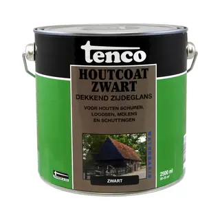 Tenco Houtcoat Zwart Waterbasis Zijdeglans - 2, 5 Liter