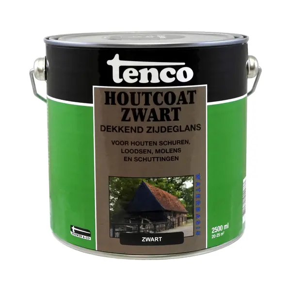 Tenco Houtcoat Zwart Waterbasis Zijdeglans - 2, 5 Liter thumbnail