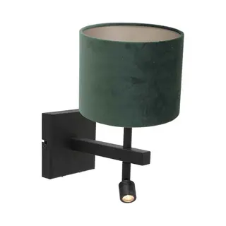 Steinhauer - Wandleuchte - Stang - Schwarz - Metall Veloursstoff