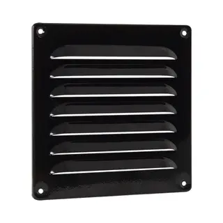Nedco Vierkant Aluminium Schoepenrooster - 160 X 160 Mm - Zwart