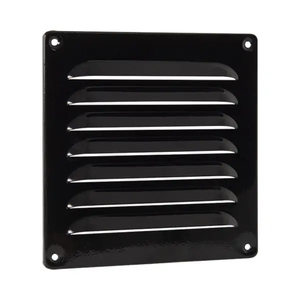 Nedco Vierkant Aluminium Schoepenrooster - 160 X 160 Mm - Zwart thumbnail