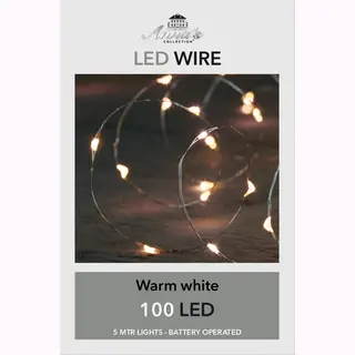 Anna's Collection Draadverlichting - Lichtsnoer - 100 Led Lampjes - Warm Wit - 500 Cm - Batterij