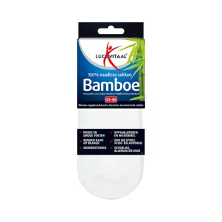 Lucovitaal Bamboe Enkelsokken Wit 43-46