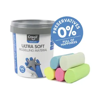 Creall Ultra Soft Boetseerklei - Mix Set 6 Kleuren - Mini Silky Soft Boetseerklei Assortiment 300gr - Zachte Kleuren