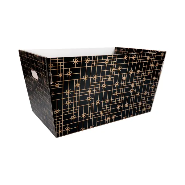 Mand |10 Stuks Golfkarton | 432x270x258mm | Rechthoekig | Zwart/goud | 10 Stuks thumbnail