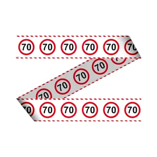 Folat 28470 - Absperrband - 15 M - Verkehrszeichen - Zahl 70-1 Stk.