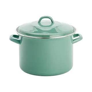 Lite-Body Magnus Soeppan/Stamppotpan Met Deksel - 24cm/8l - Emaille - Olijf Groen - Inductie En Gas
