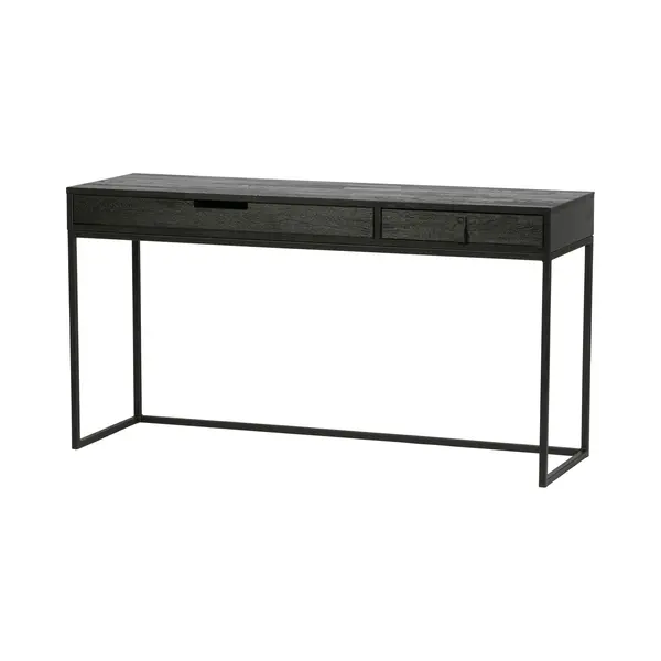 Woood Silas Bureau - Essenhout - Blacknight Zwart - 75x140x44 Cm thumbnail