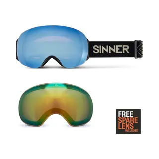 Sinner Avon - Skibril - 2 Lenzen - Mat Zwart