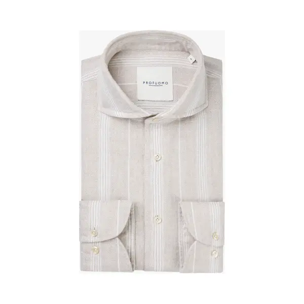 Profuomo - Overhemd Beige Profuomo Beige Ppwh10054 thumbnail