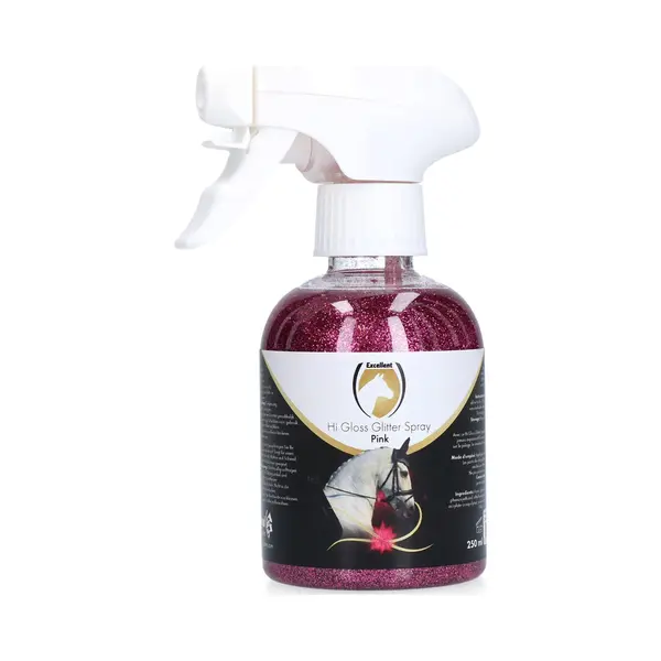 Holland Animal Care Excellent Hi Gloss Glitter Spray - Beautiful Glitter On Fur, Mane And Tail - Suitable For Horses - 250ml - Pink thumbnail