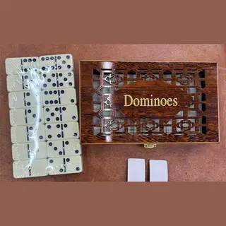 Merkloos Domino Dubbel 6 Dik In Mdf Kist(Let Op! Per Stuk!)