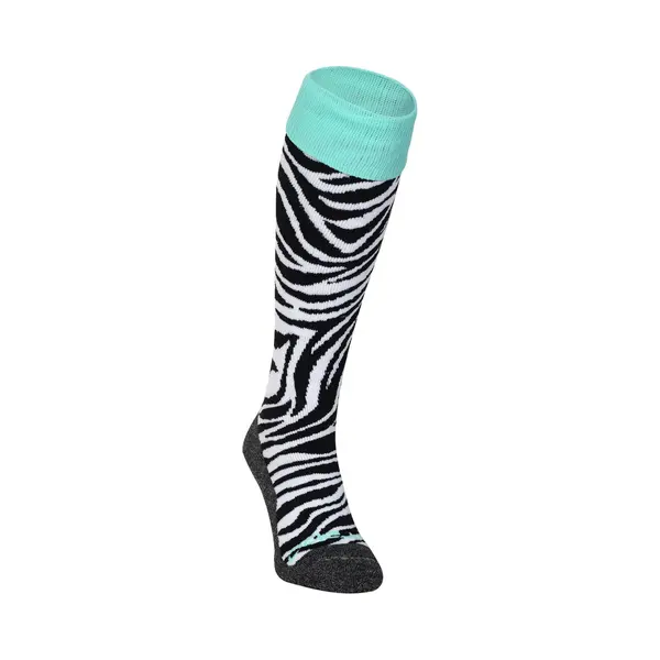 Brabo BC8300C Socks Zebra Unisex Sportsokken - Black/White thumbnail