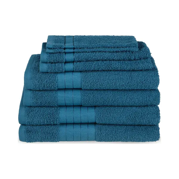 Good Morning Uni Handdoek Effen Kleur - Handdoekenset 8 - Petrol - Badstof thumbnail
