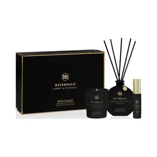 Riverdale - Geschenkset - Forest & Patchouli - Medium - Zwart - Geurstokjes, Geurkaars En Huisparfum