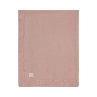 Jollein Baby Blanket Cosy Knit, Wild Rose, 100 X 150 Cm, 60% Cotton, 40% Acrylic, For Cot, 1.0 Tog, Oeko-Tex Certified, Knitting Pattern